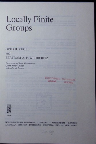 Locally finite groups - , otto