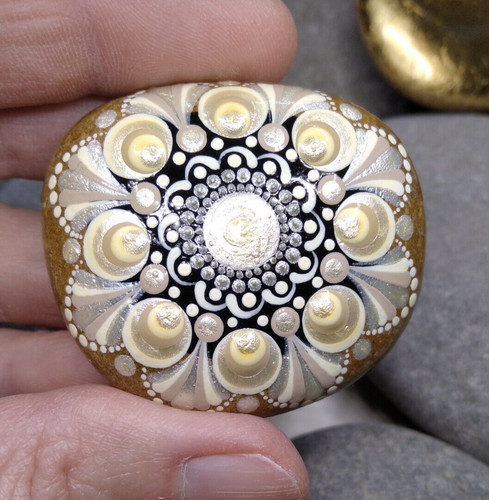 Mandala stein weiß creme - stein,,