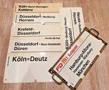 Zuglaufschild Metall + 7 Plastikschilder München Königssee Düsseldorf Hamburg
