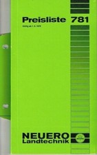 Neuero Geräte / Maschinen, orig. Programm- Preisliste 1978