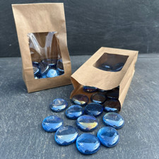 1kg  Glasnuggets 30 bis 35mm blau hellblau Muggelsteine Glassteine Dekosteine