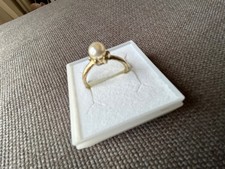 Modeschmuck Fingerring goldfarben Perle