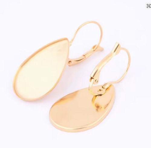 10x ohrhänger edelstahl gold - 10x,