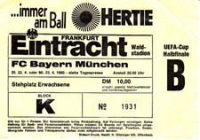 21.4.80 Uefa-Cup Halbfinale Eintracht Frankfurt- Bayern München DFB Deutschland.