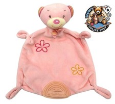 TOPOLINO Schmusetuch Bär rosa Blumen Schnuffeltuch Kuscheltuch Teddy Beißplatte 