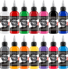 DLD 14 Pieces Professional Tattoo Ink Set (1 Oz 30Ml/Flasche) Voller Farbe Reine