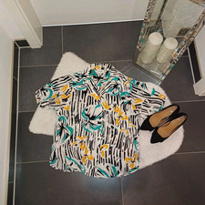 Bluse Oversize Christian Dior Bunt 100% rayon Vintage kragen 38 40 42 TopZustand