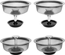 Abflusssieb Edelstahl Küchenspüle Stöpsel 80-85mm 4 Stk