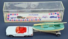 MAJORETTE No 213 Mercedes 350 SL + No 21385 Sailboat Trailer Bootsanhänger m Box