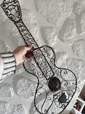 Schmiedeeisen Deko Gitarre Ornamente Metall Schwarz Kunst  Wunderschön Wanddeko