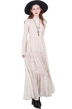 Killstar Gothic Goth Victorian Vintage Spitze Maxikleid - Hecate Ivory