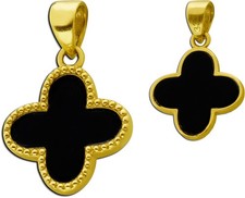 Onyx Kleeblatt Anhänger
