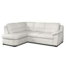 Ledersofa - bianco -