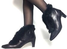 Bolero Echt Leder Stiefelette Schwarz 39.5 echtes Fell