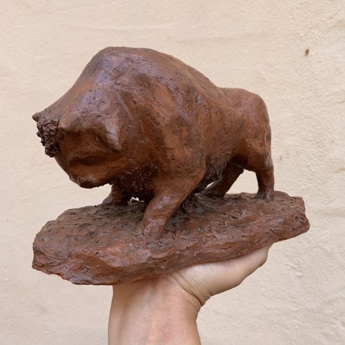 Figur bulle handgetöpfert - figur,