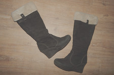 Paul Green Stiefel Wildleder/Lammfell Keilabsatz Gr.4,5/37-37,5