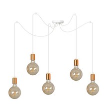 Große Spider Pendelleuchte Weiß Kupfer Retro E27 Für Esstisch Wohnzimmer Lampe