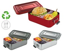 Lunchbox Brotbox Brotzeit Aluminium Trennsteg Auslaufsicher Dose Vesperbox Box