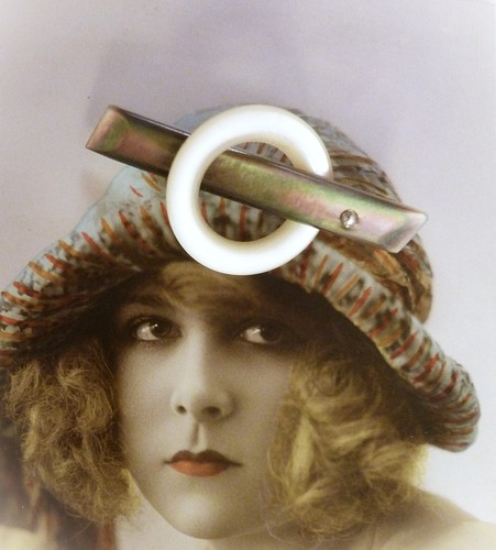 Brosche perlmutt art deco - perlmutt,