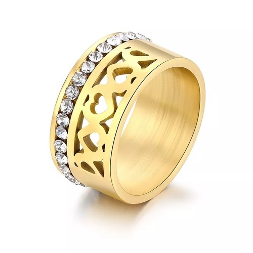 Damen ring aus - edelstahl, breit