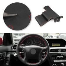 Handnähte Leder Lenkrad Lenkradbezug Für 2001-2007 Mercedes Benz C-Klasse W203