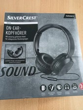 SilverCrest On-Ear-Kopfhörer schwarz mit Head-Set-Funktion und Mikrofon NEU OVP