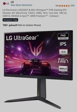 LG UltraGear 24GS65F-B – 24″ Gaming Monitor, 180 Hz, IPS, 1 ms