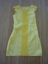 Leinenkleid senfgelb Gr. 36 - NEU - reines Leinen