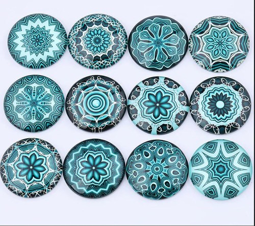 Glas cabochons mandala - cabochons,