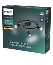 Philips Hue LED Deckenstrahler Schwarz 3-flammig GU10 dimmbar 2700K Warmweiß