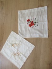 2 Kissenhüllen - Kissenbezug bestickt alt