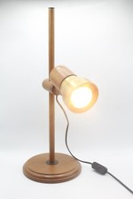 Lampe Tischlampe Schreibtisch Holz braun gold retro vintage 54cm