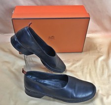HERMÈS - Damenschuhe - Slipper -Leder - schwarz - Gr. 37 - Hermes