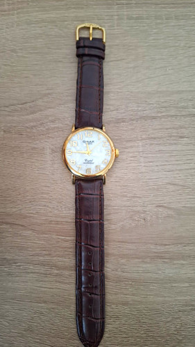 Omax quartz lederband braun - omax,