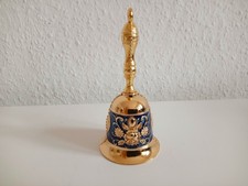 Antike Tischglocke Handglocke Metallglocken Vintage Blau 11x5 cm