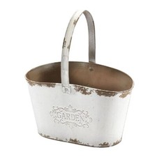 Pflanzschale oval Pflanzkübel Blumenkübel Blumentopf Vintage mit Klappbügel