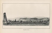 Kriegsschiff der Maori. 