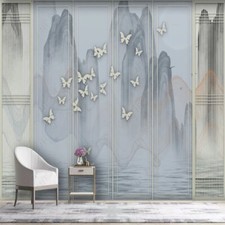 Vlies Fototapete Wandtapete Wandbilder Marmor Landschaft Schmetterlings 11499