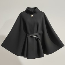 Poncho Damen schwarz elegant