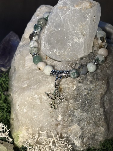 Edelstein armband moosachat - edelstein,