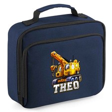 Individuelle Jungen Baukran Brotzeittasche personalisiert Name Schulanfang Geschenk