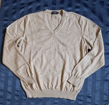 MAERZ München Herren feine Schurwolle Wolle Pullover Gr. 52, L / XL beige