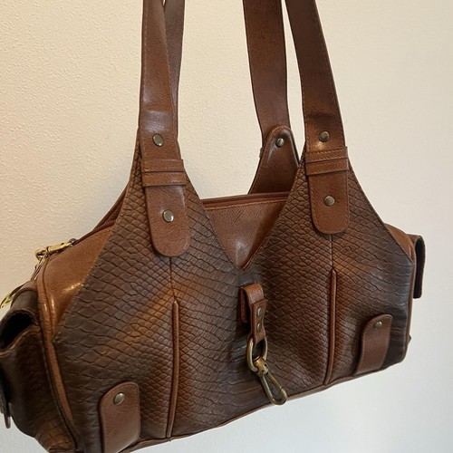 Brown vintage leather - leather, handbag