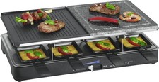 Clatronic Raclette RG3518 Grill mit Naturstein 8 Pfännchen 1400W Antihaft