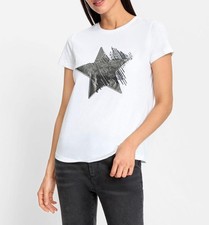 Mode von Heine Damen Shirt Oberteil Kurzarm Rundhals Jersey weiss NEU