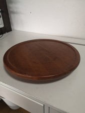 Rondell Drehteller  Servierplatte Teakholz D. 37cm 70er Jahre