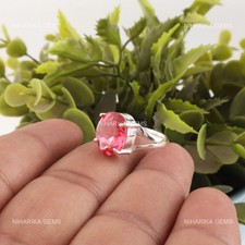 925 Sterling Silber Oval Pink