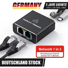 LAN Splitter 1 auf 2 Gigabit Ethernet Switch 2-Port Netzwerk Kabel Verteiler DHL
