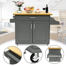 Küchenwagen Küchenschrank mit Rollen Arbeitsplatte Servierwagen Kücheninsel Holz