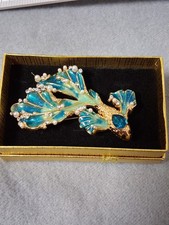 Schmuck Brosche Emaille Strass